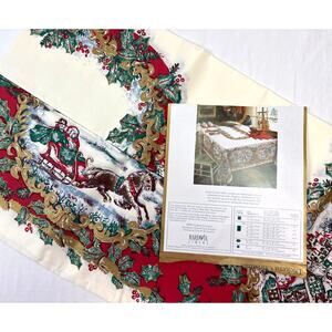 Bardwil Linens Christmas Tablecloth “Dickens Christmas” Design 52”x70” NOS 1990s